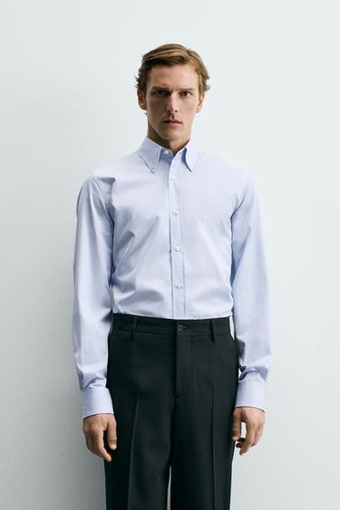 Zaras SKJORTA REGULAR FIT BOMULL - Ränder
