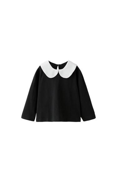 T-SHIRT WITH PETER PAN COLLAR
