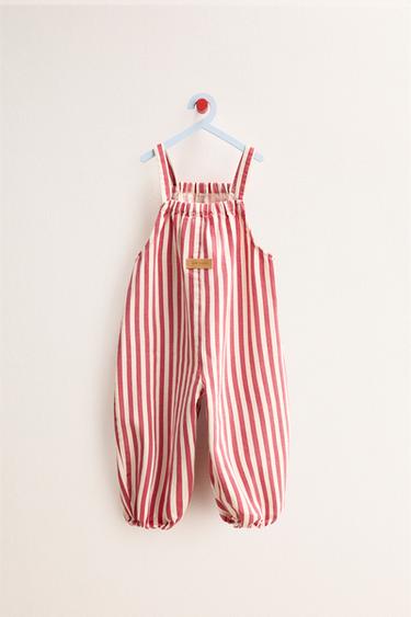 ZARA TIMELESS - STRIPED LONG DUNGAREES - Red by Zara - Image 1