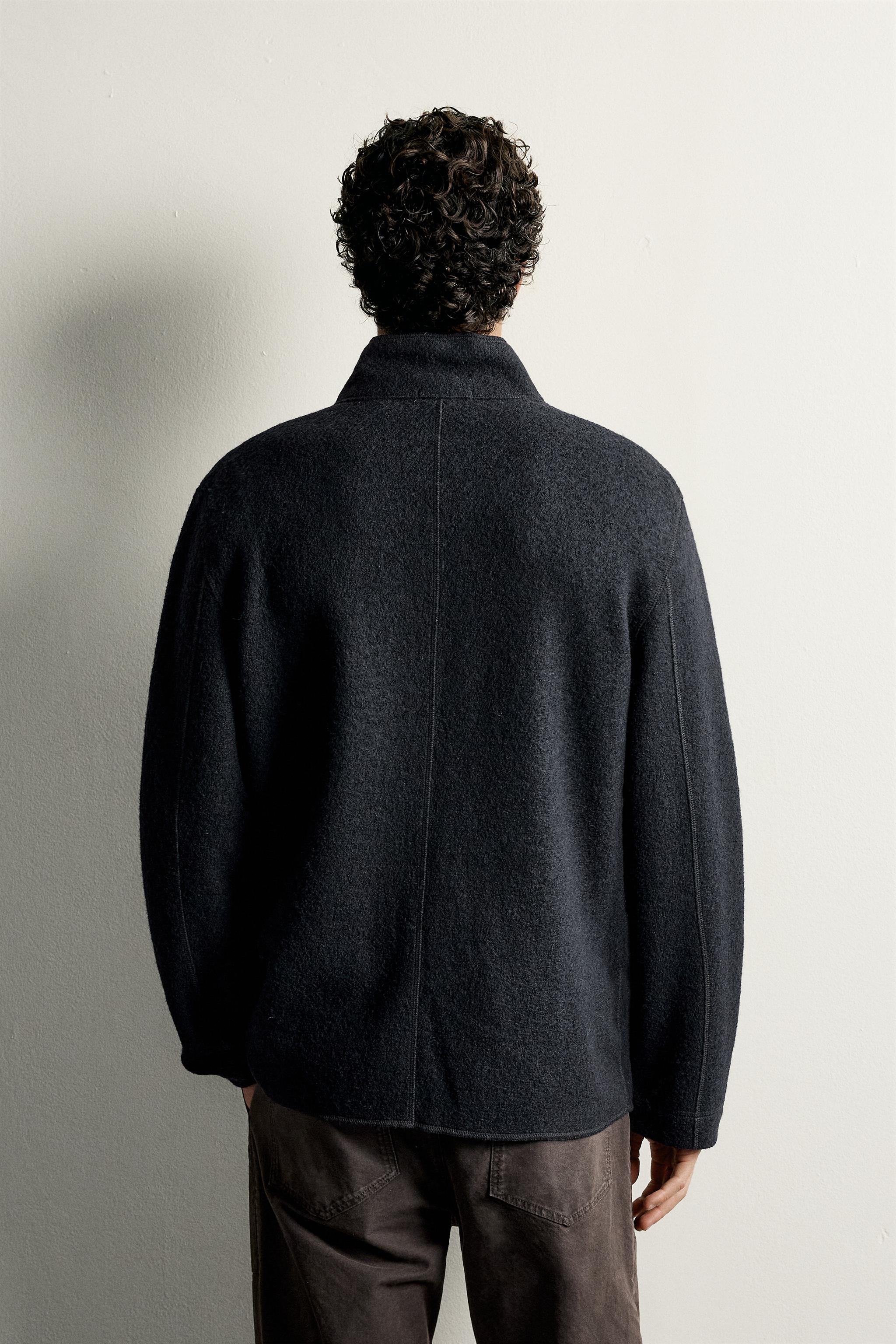 VESTE COUPE DÉCONTRACTÉE AVEC LAINE