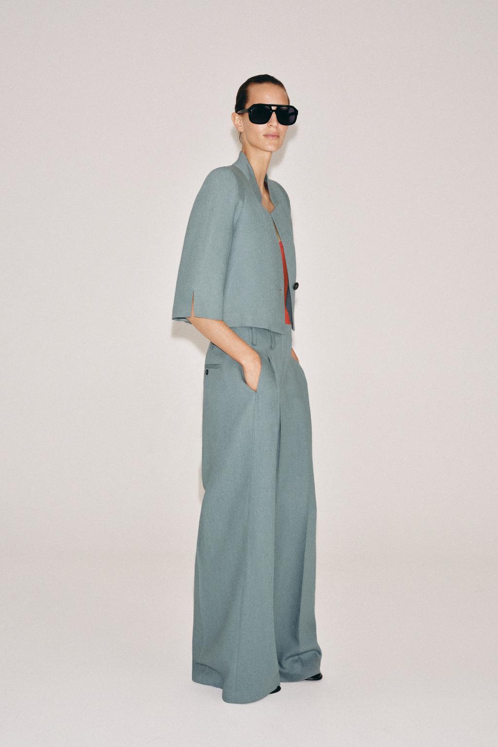 ZW COLLECTION LINEN PLEATED PANTS