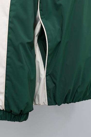 WATER-REPELLENT BOMBER JACKET WITH DETACHABLE FLEECE HOODIE - Green by Zara - Image 6