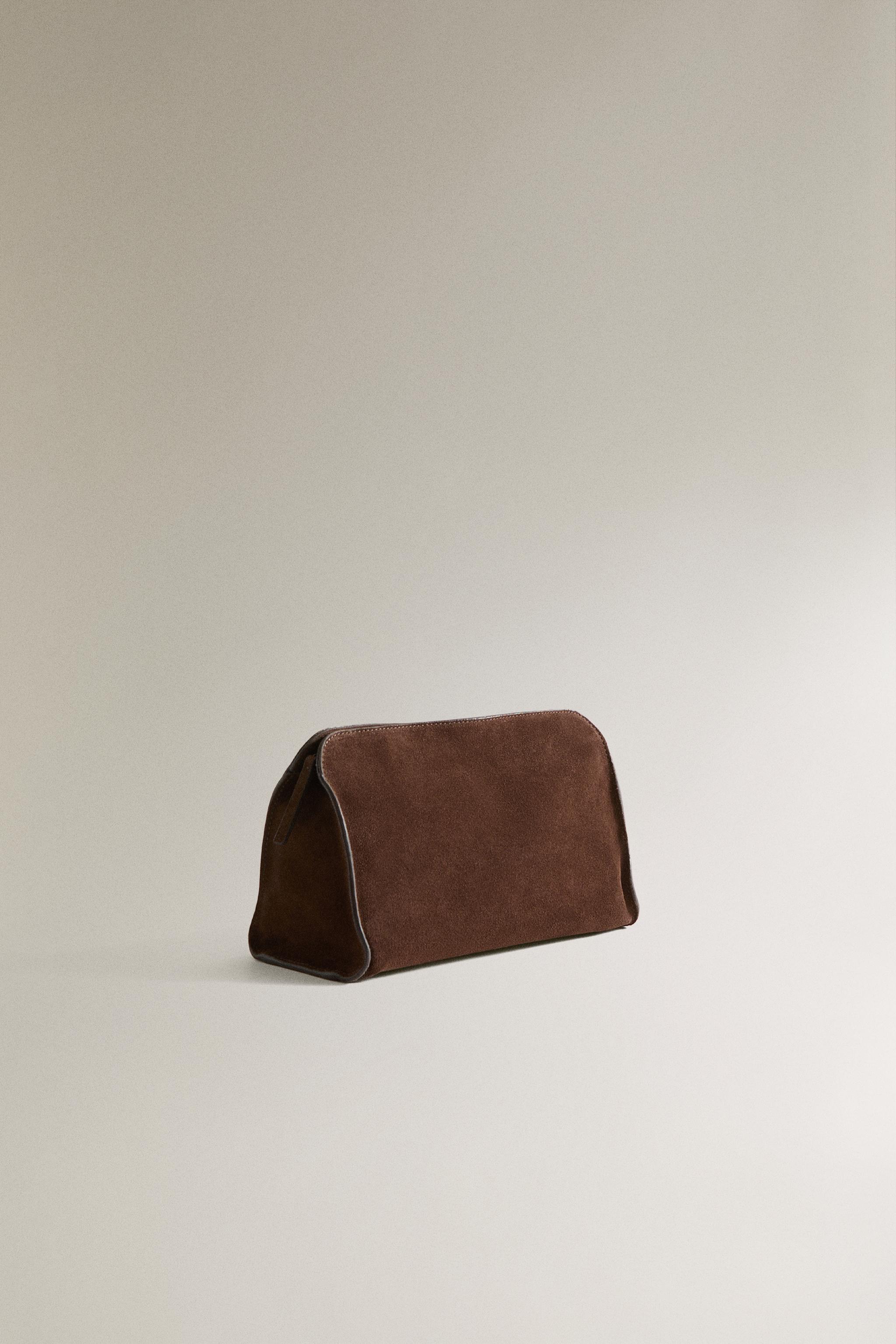 SPLIT LEATHER MAKEUP BAG