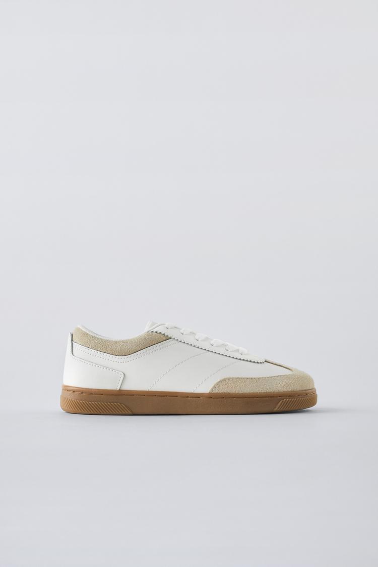 RETRO LEATHER SNEAKERS White ZARA India