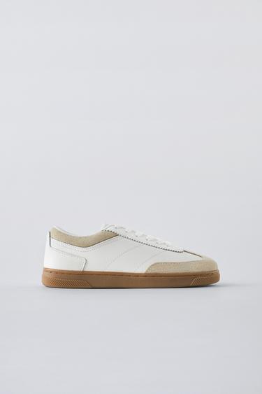 RETRO LEATHER SNEAKERS - White by Zara
