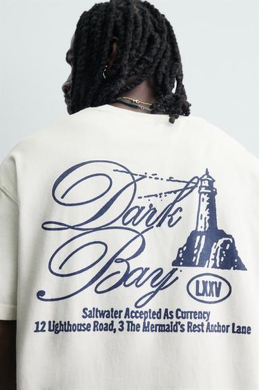 T-SHIRT À IMPRIMÉS BIMATIÈRES - Blanc cassé de Zara - Image 5