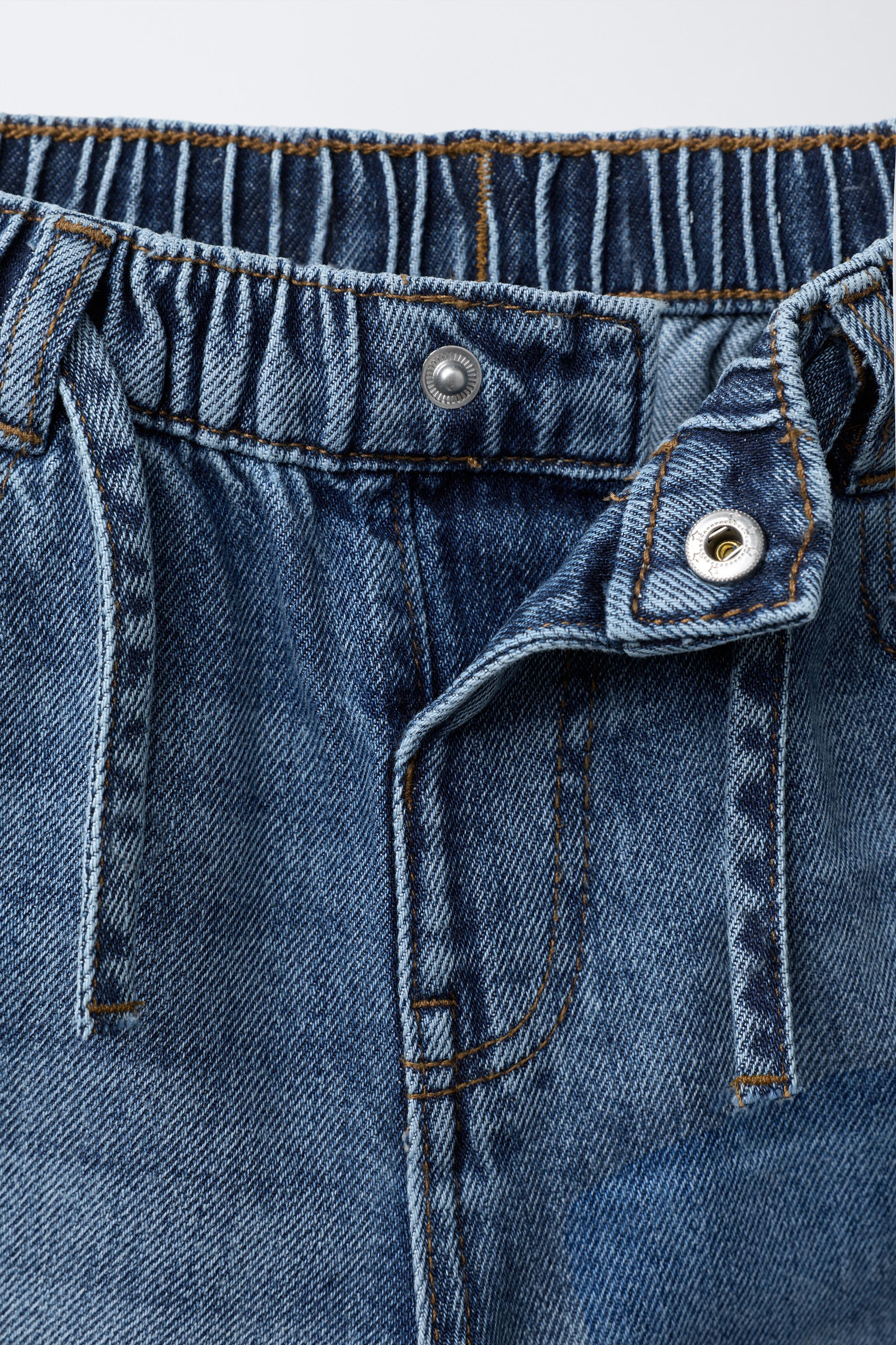 DRAWSTRING WIDE LEG JEANS