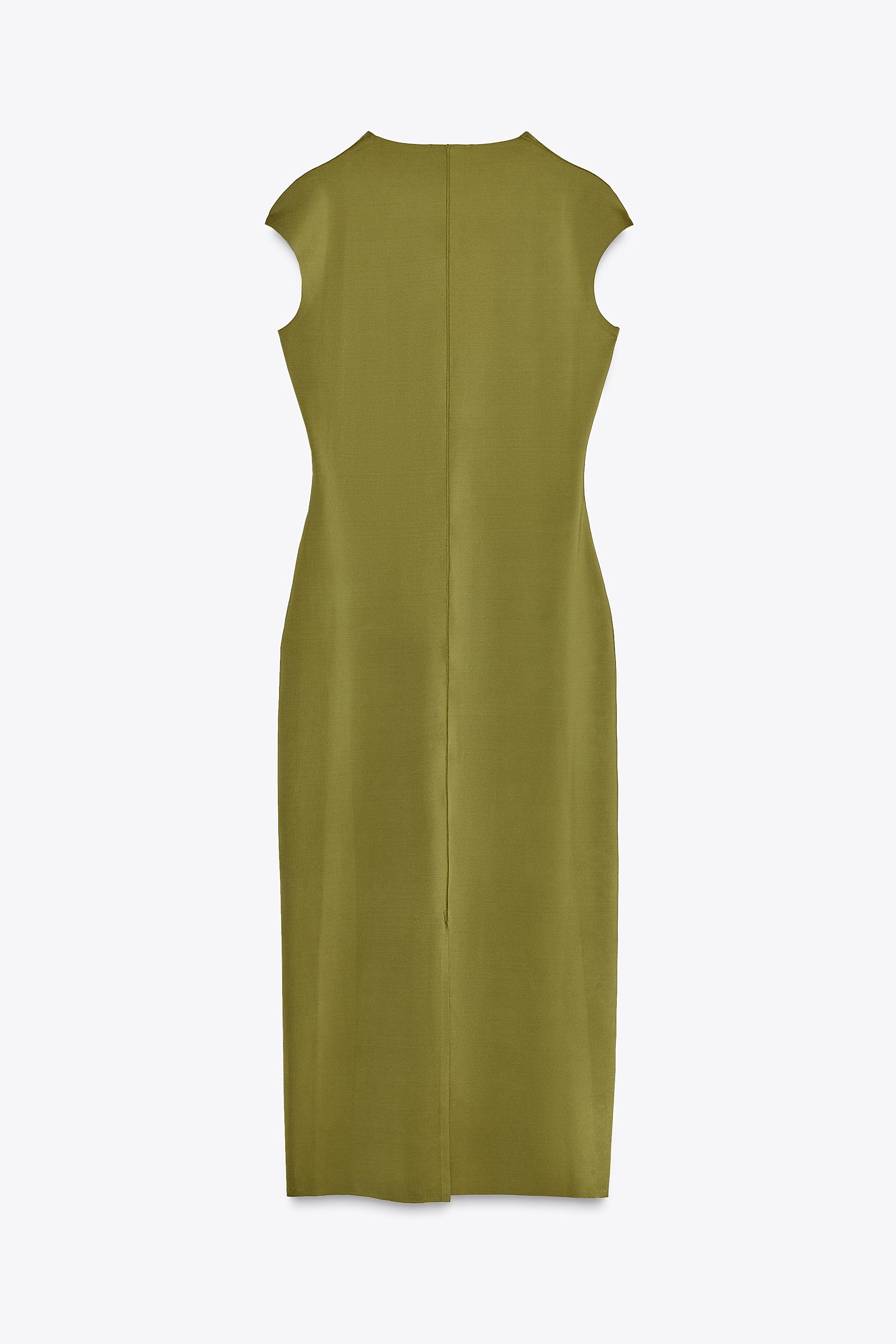POLYAMIDE MIDI DRESS - Olive green | ZARA Spain