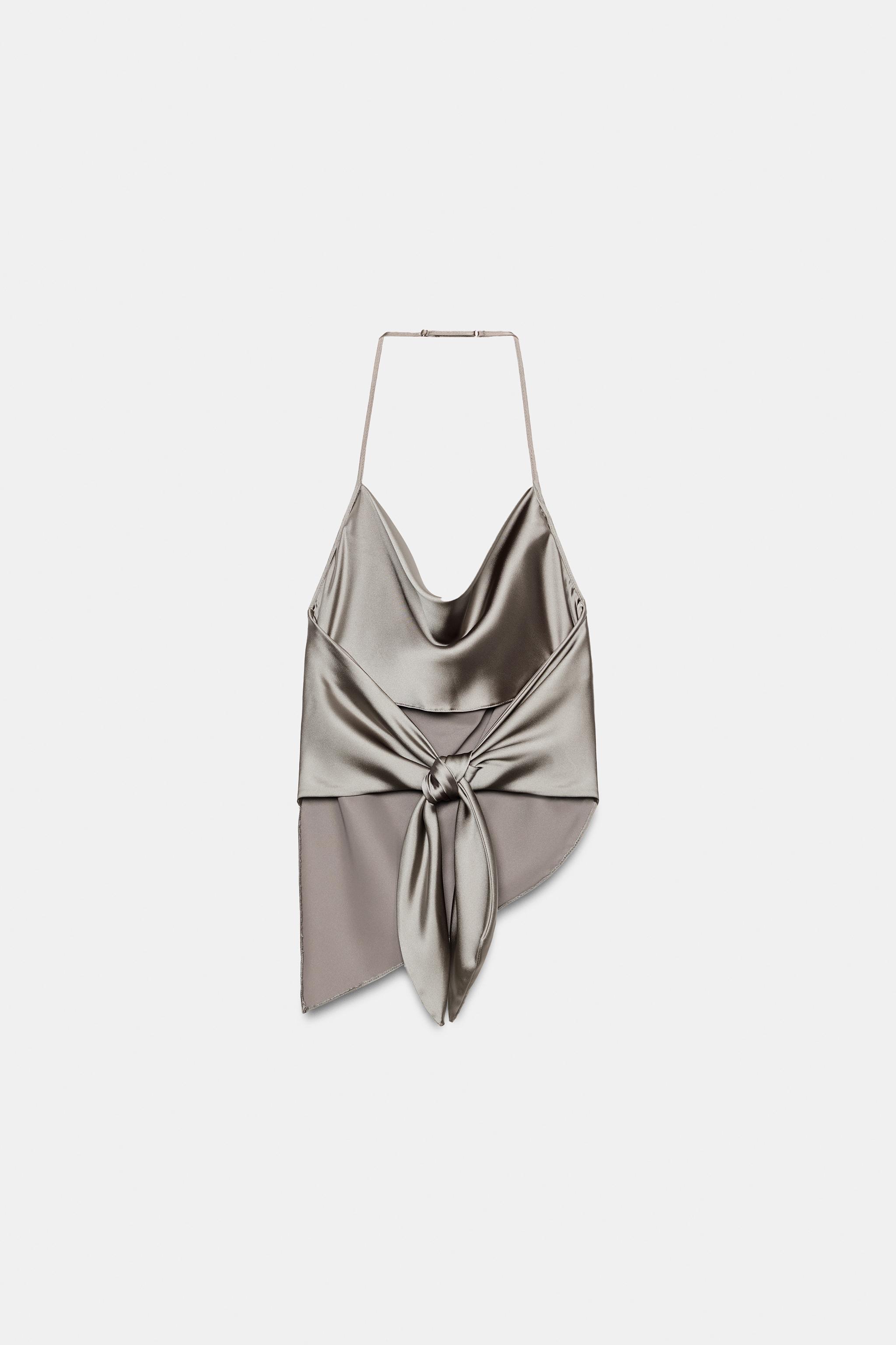 Zara Halter Yaka Saten Top görsel 7
