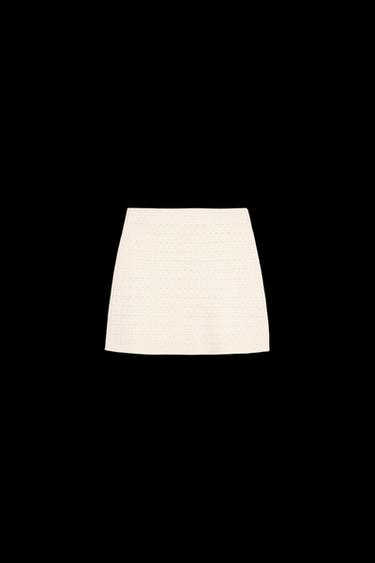 TEXTURED KNIT MINI SKIRT - Ecru by Zara
