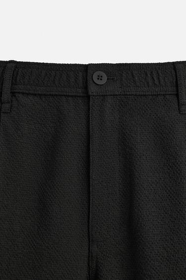 TEXTURED REGULAR FIT BERMUDA SHORTS - Black by Zara - Image 8