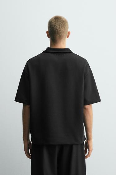 INTERLOCK ZIP-UP POLO SHIRT - Black by Zara - Image 2