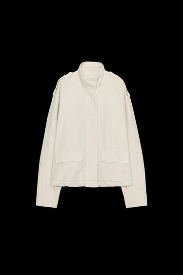 HIGH NECK JACKET WITH TABS - Oyster-white by Zara - Image 0
