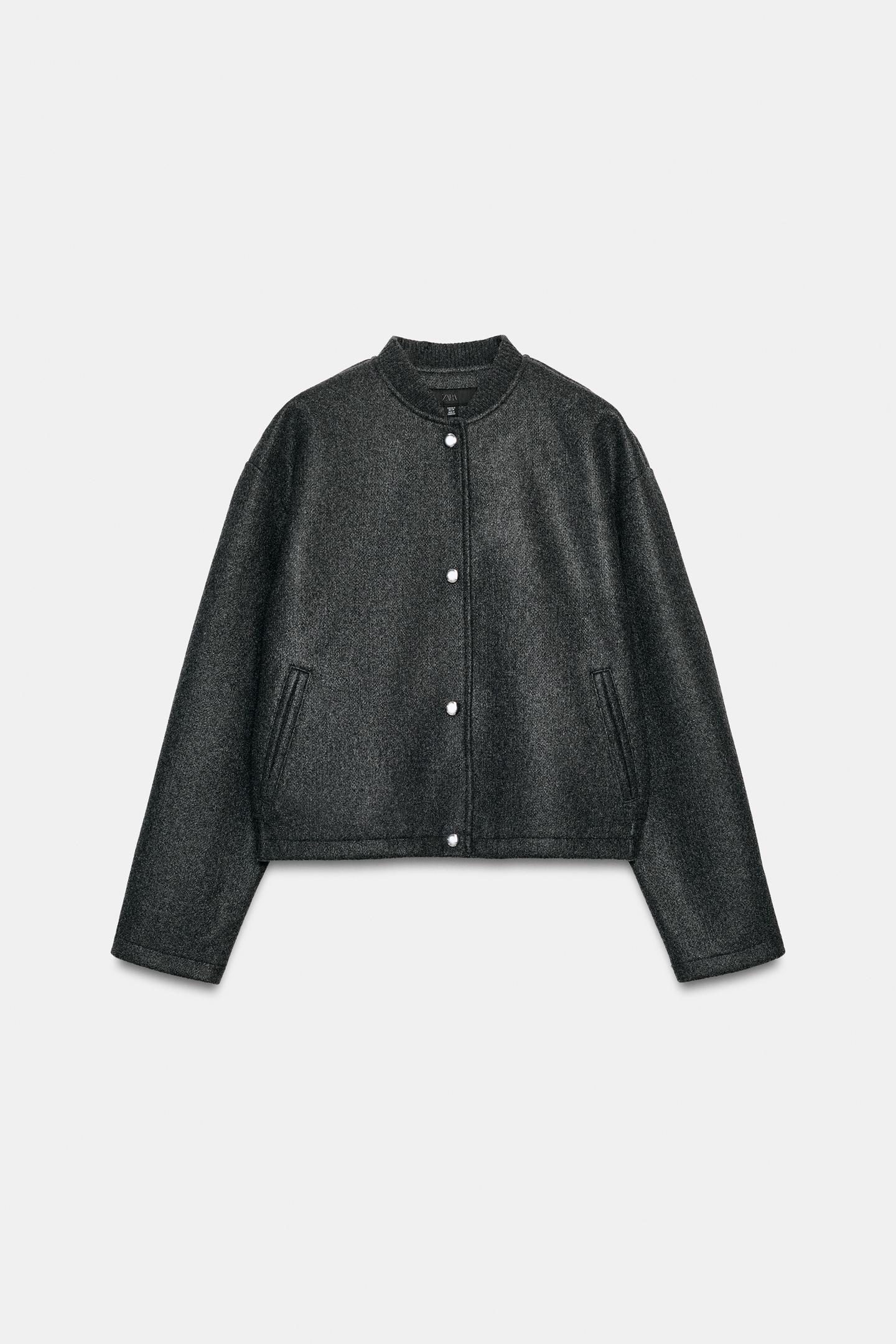 Женская куртка Zara Soft Bomber, цвет: Серый — фото 3