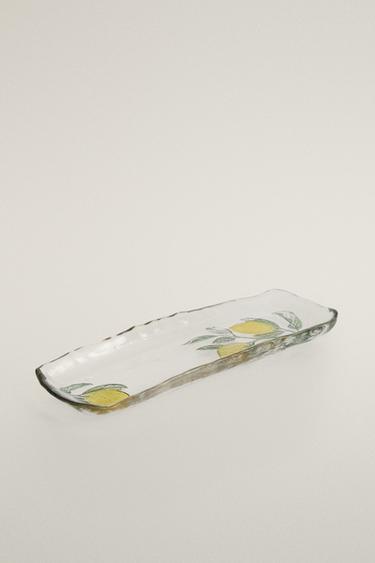 GLASS LEMON SERVING DISH - Yellow by Zara - Image 1