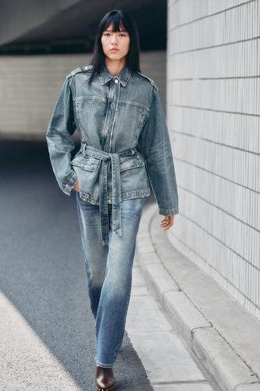 Z.07 RELAXED FIT HIGH-WAIST JEANS WITH TURN-UP HEMS - Blue by Zara