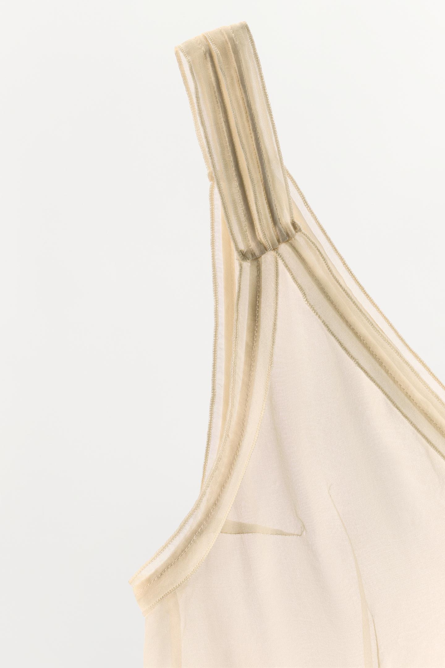 Женский топ Zara 100% Silk Strap Top, цвет: Экрю — фото 3