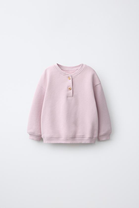 HENLEY SWEATSHIRT - Dusty mauve by Zara - Image 0