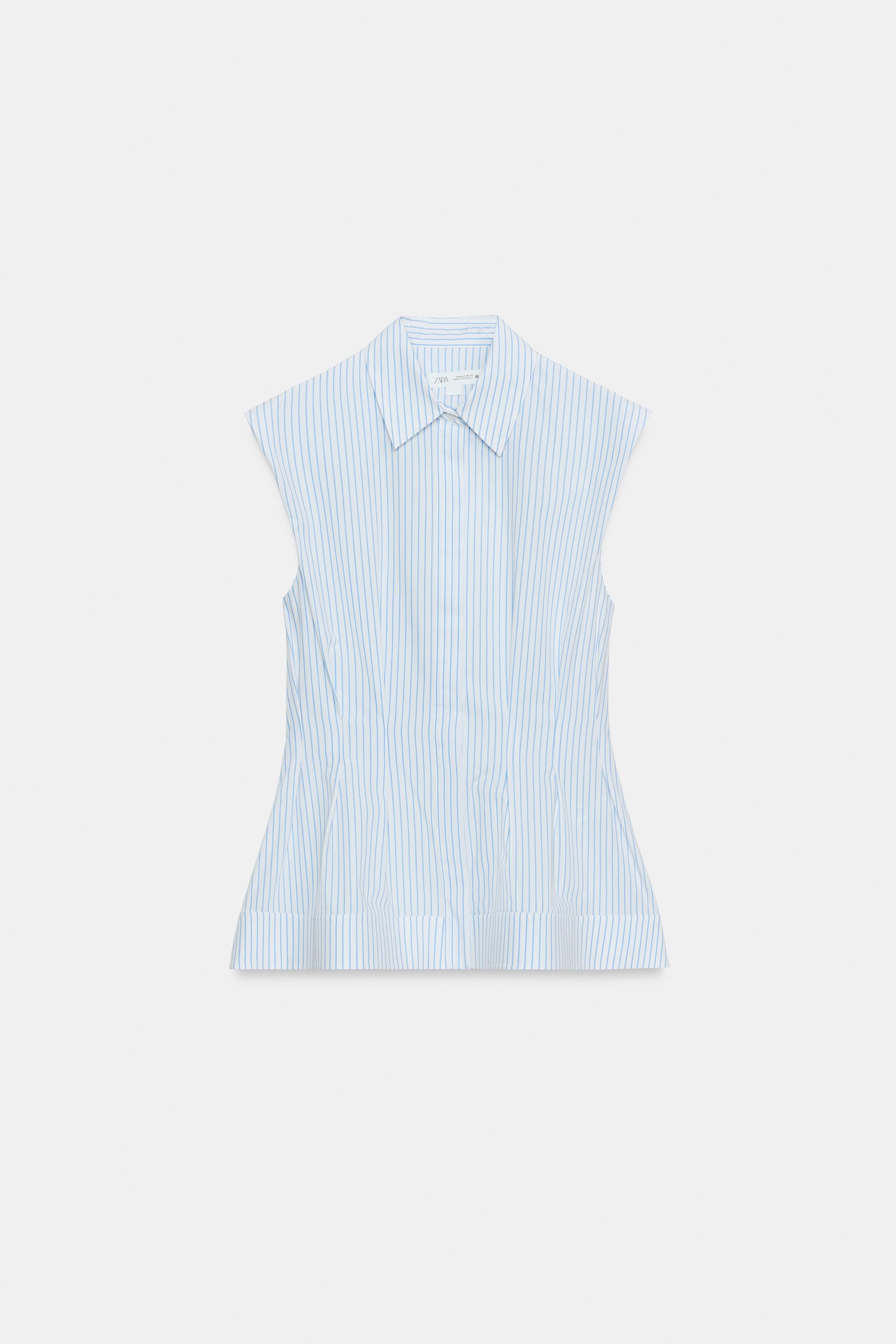 PLEATED SLEEVELESS SHIRT ZW COLLECTION