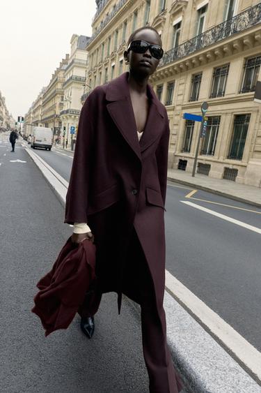 MANTEAU LONG OVERSIZE - Bordeaux de Zara - Image 2