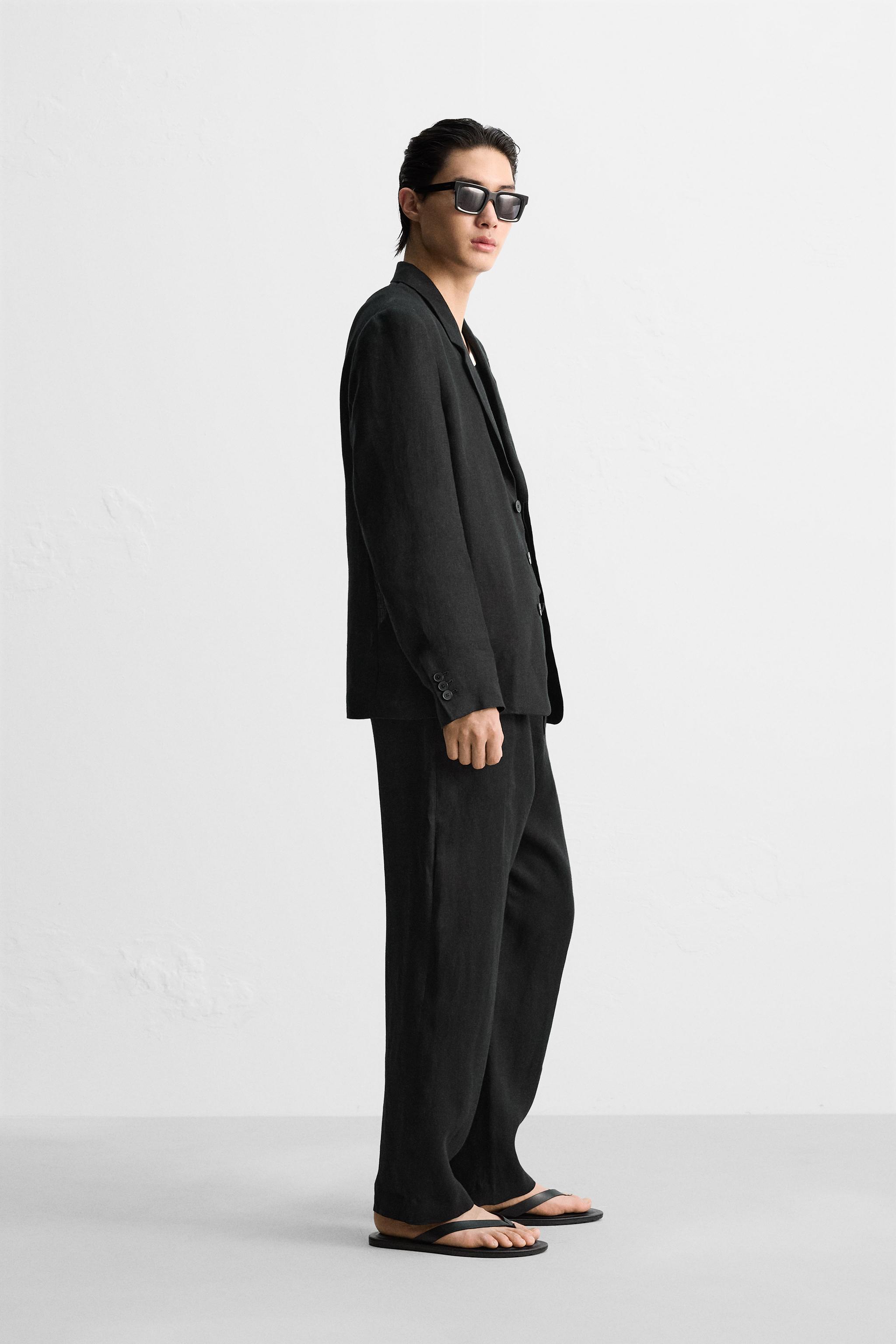 美品】ZARA ザラマン サテン生地 和柄 総柄 セットアップ スーツ