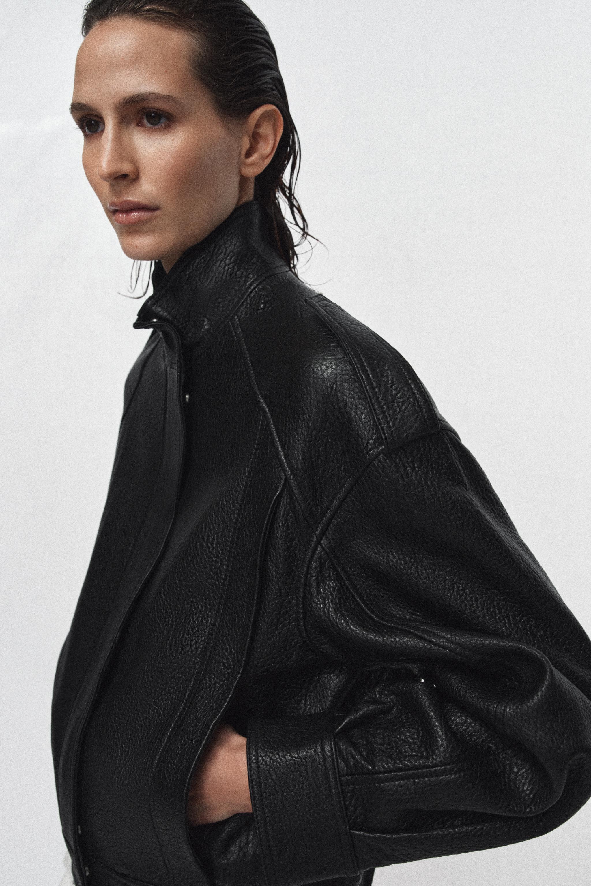 100% LEATHER BOMBER JACKET ZW COLLECTION LIMITED EDITION