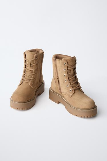 LACE-UP ANKLE BOOTS - Brown by Zara - Image 2