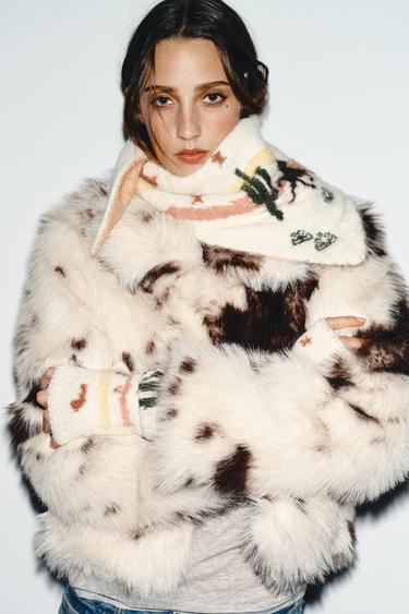 PRINTED KNITTED BANDANNA - Ecru by Zara