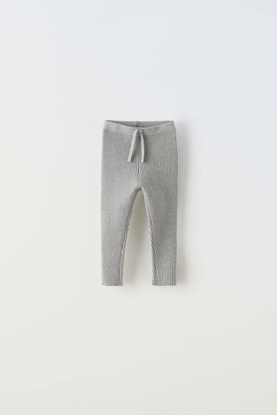 RIBBED KNIT LEGGINGS - Light grey | ZARA Uzbekistan