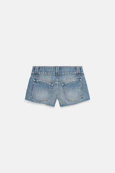 SHORT MINI EN DENIM TRF À CLOUS - Indigo de Zara - Image 3