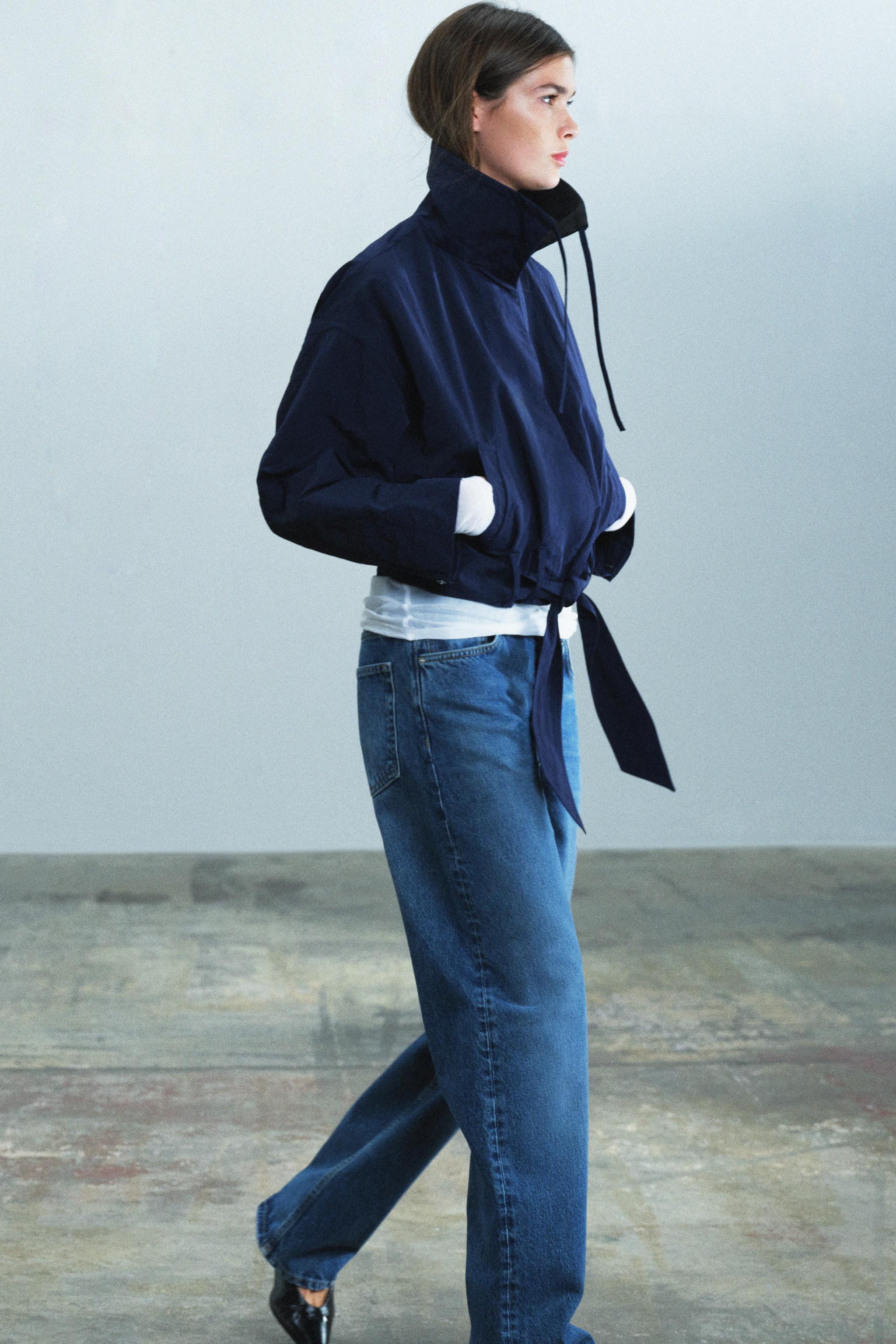 ZW COLLECTION ショート スエード ジャケット - ネイビーブルー | ZARA