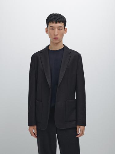 Zara Wool blend suit blazer - Navy blue - Image 0