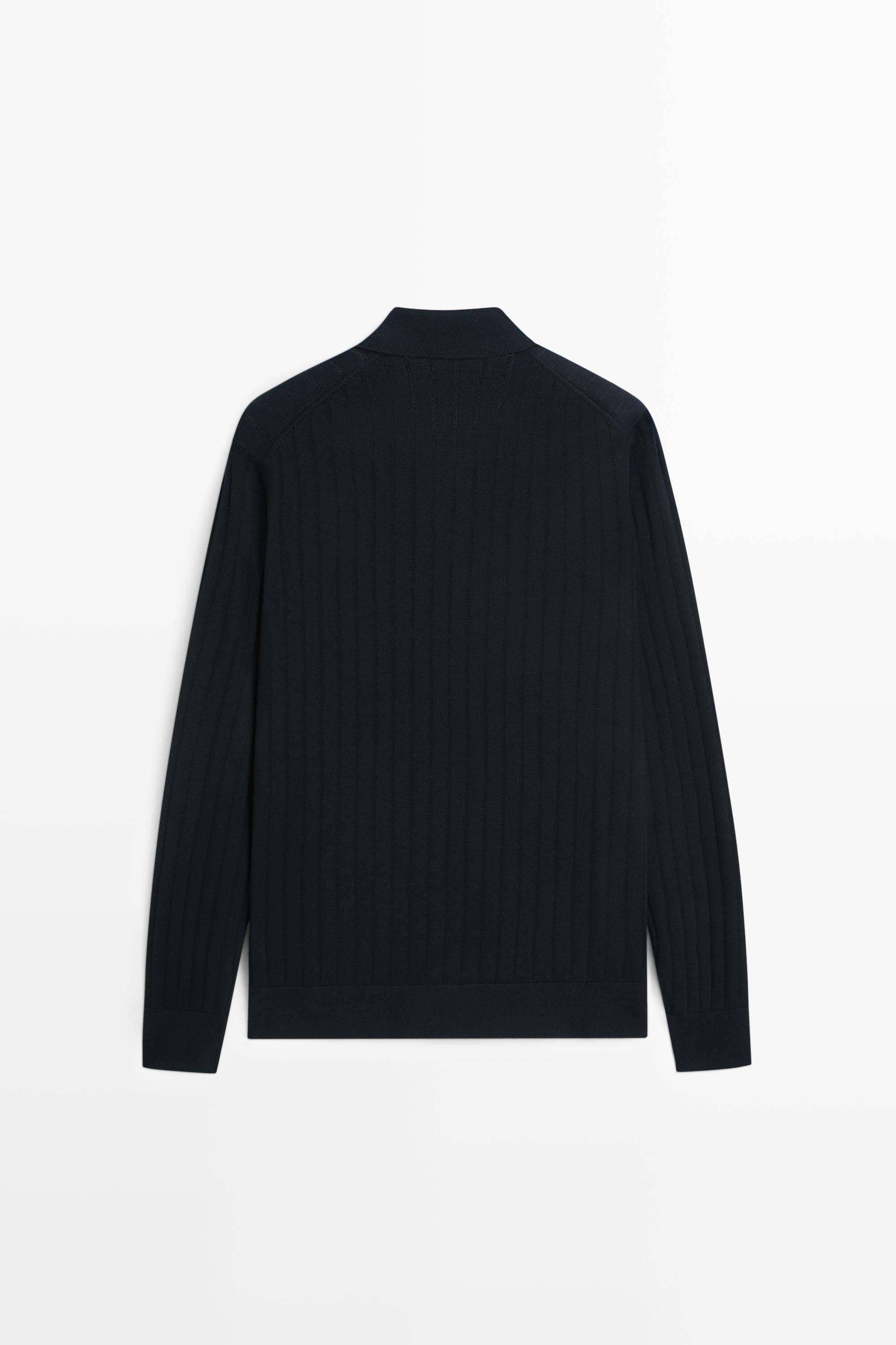 Pull en maille 100 % coton col polo
