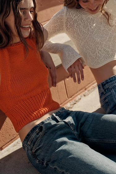 TOP EN MAILLE À DOS CROISÉ - Orange de Zara - Image 1