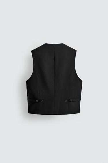 GILET DE COSTUME STRUCTURÉ - Noir de Zara - Image 7