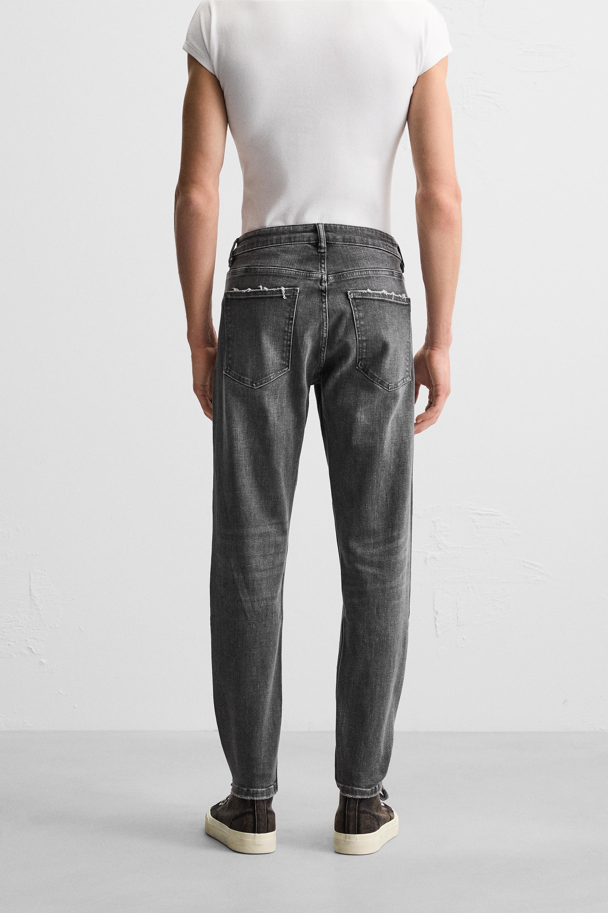 SKINNY FIT ダメージデニムパンツ - ライトブルー | ZARA Japan