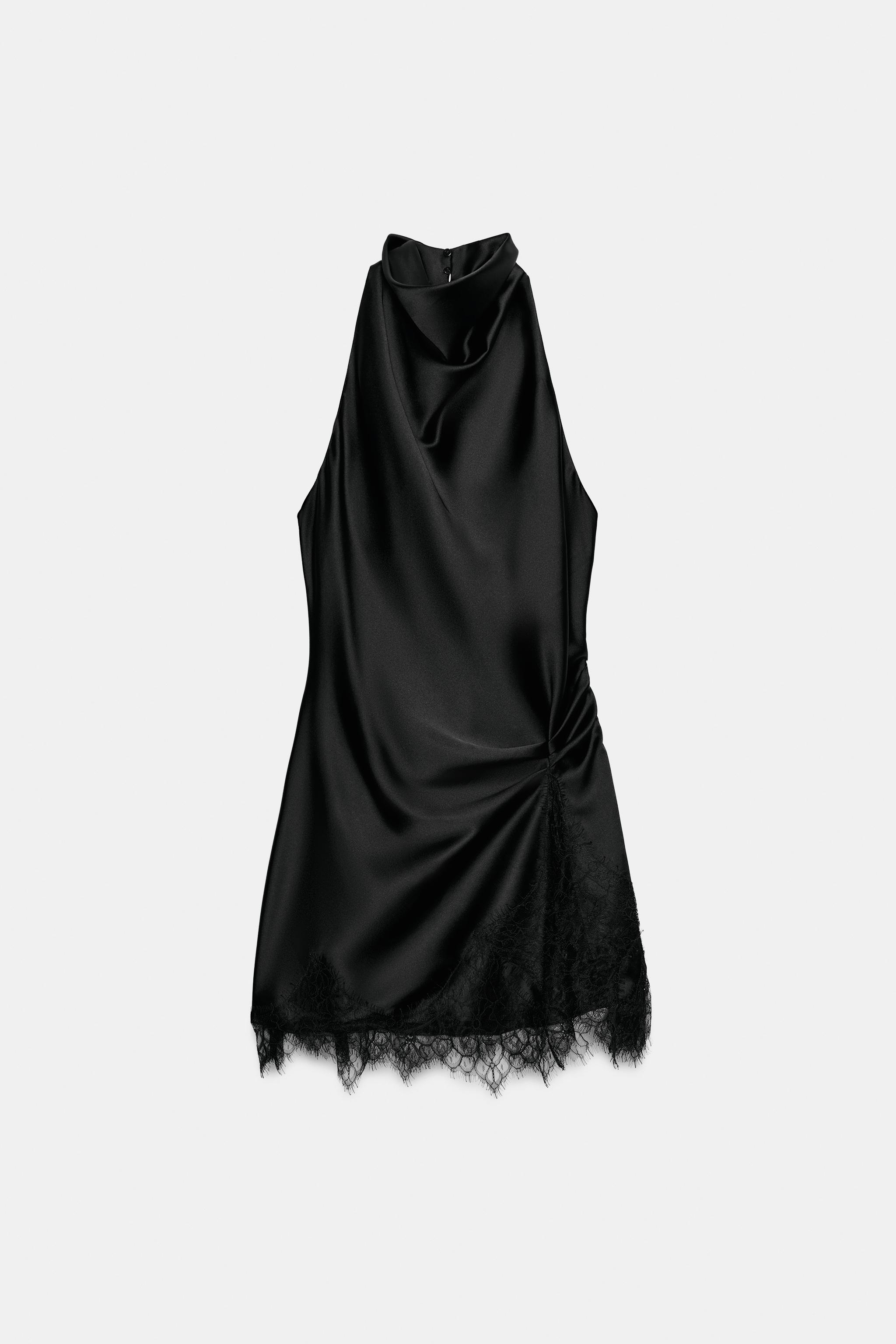 SATIN LACE MINI DRESS