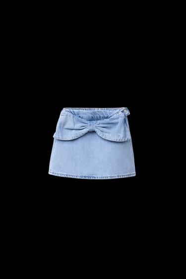 FALDA DENIM LAZO - Azul medio de Zara - Imagen 0