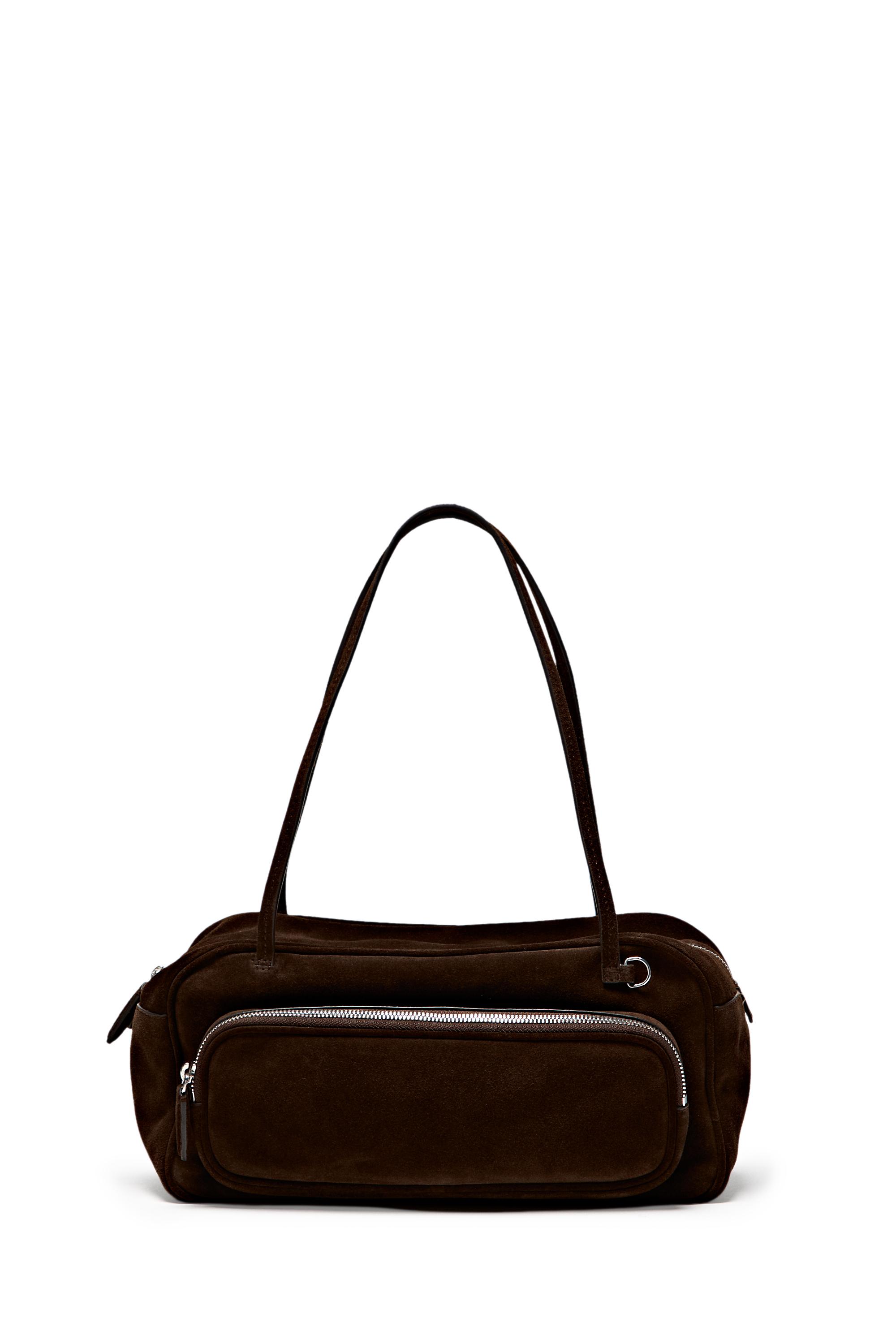 ビリヤード may Medium split suede bowling bag - Mink | ZARA United States