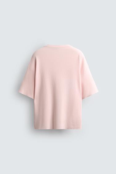 CONTRAST PRINT KNIT T-SHIRT - Pale pink by Zara - Image 6