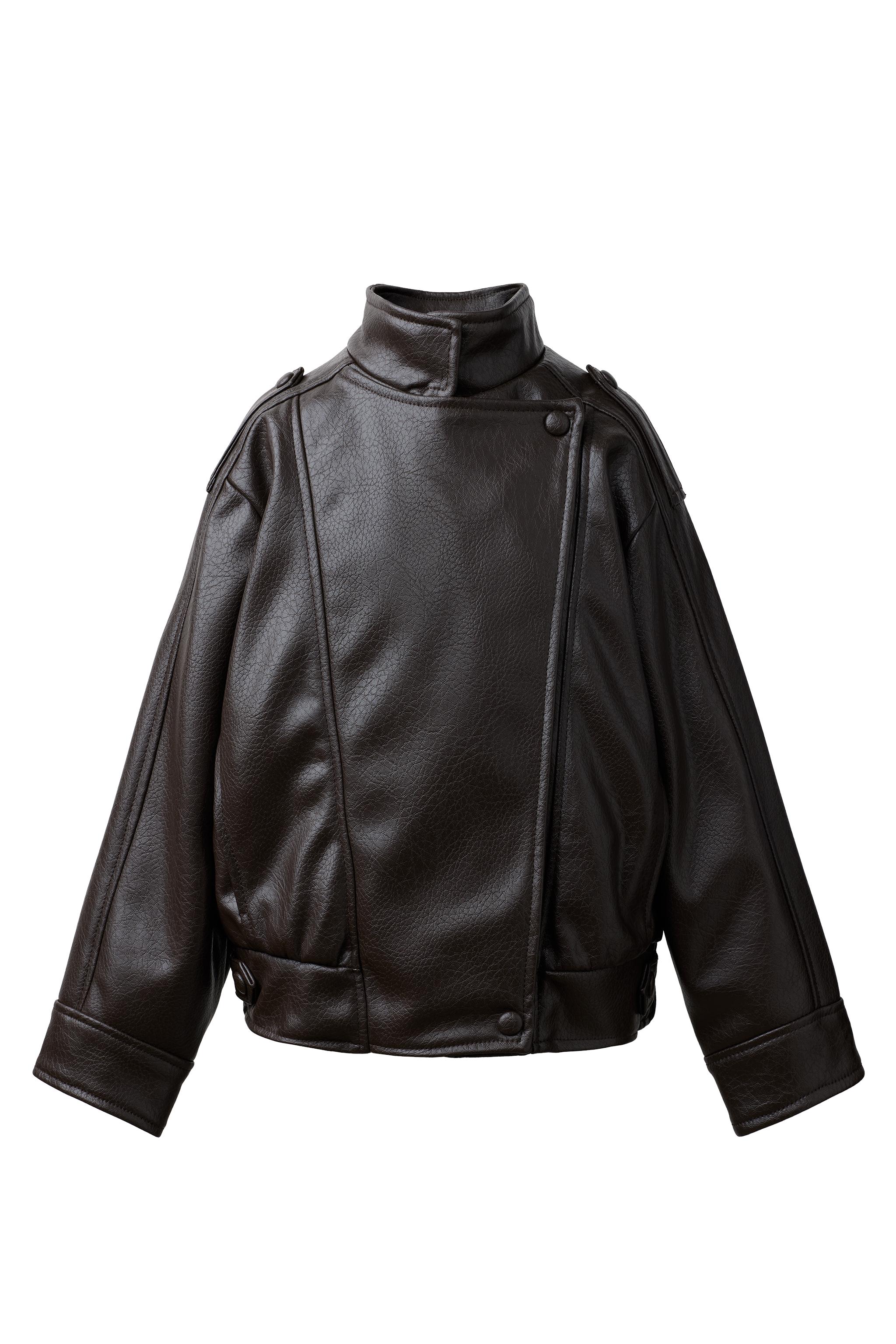 フェイクレザー ダブルジャケット - ブラウン | ZARA Japan / 日本