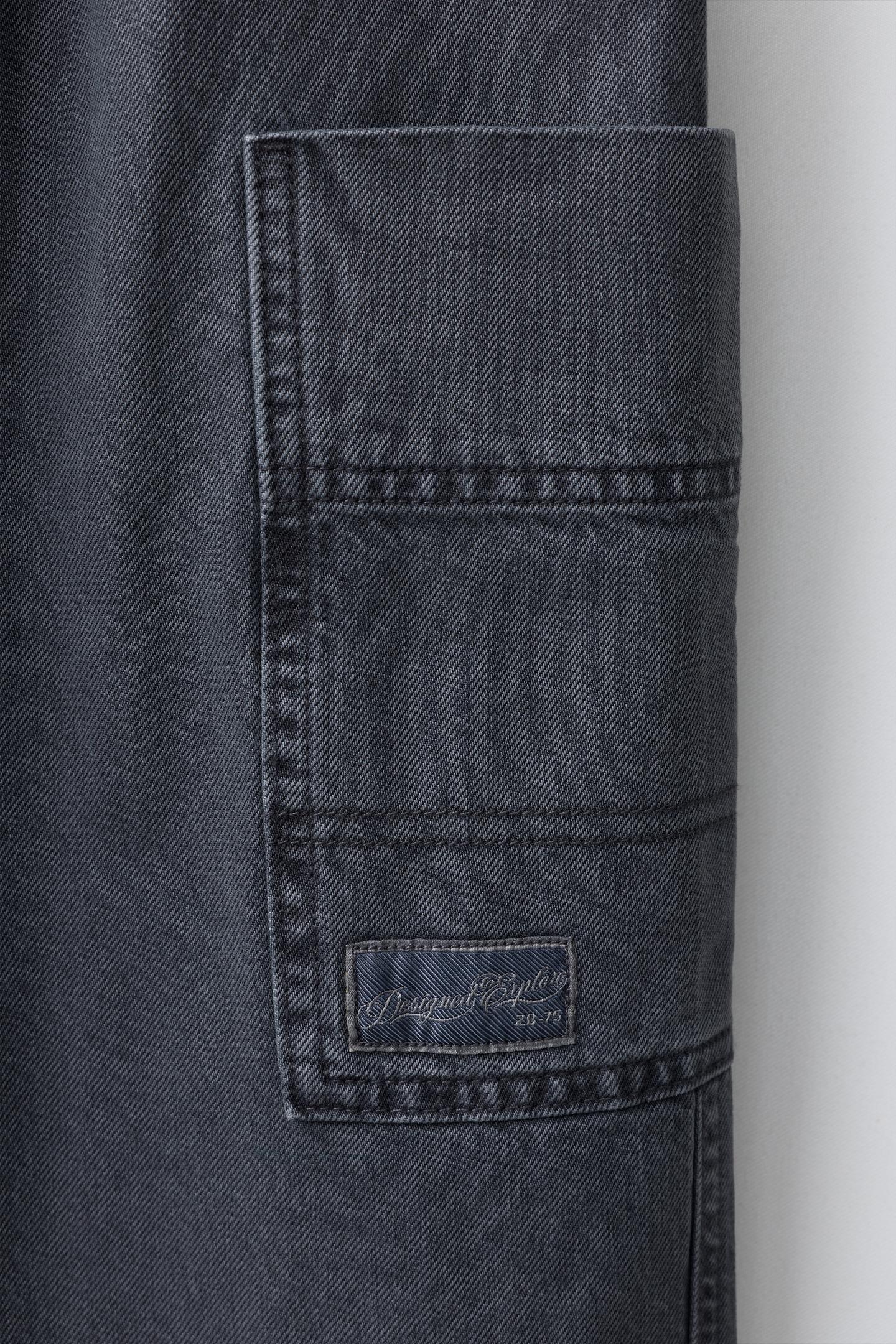Детские брюки Zara Flowy Cargo, цвет: Синий — фото 4