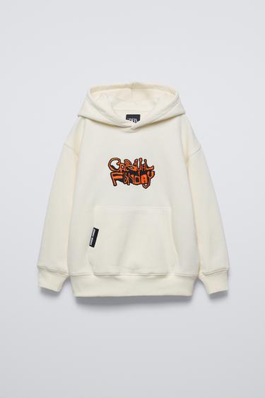 SUDADERA CAPUCHA BORDADO - Crudo de Zara - Imagen 0