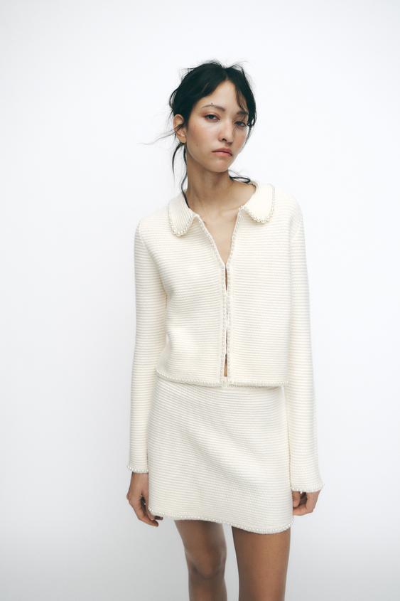 GILET EN MAILLE À PERLES
