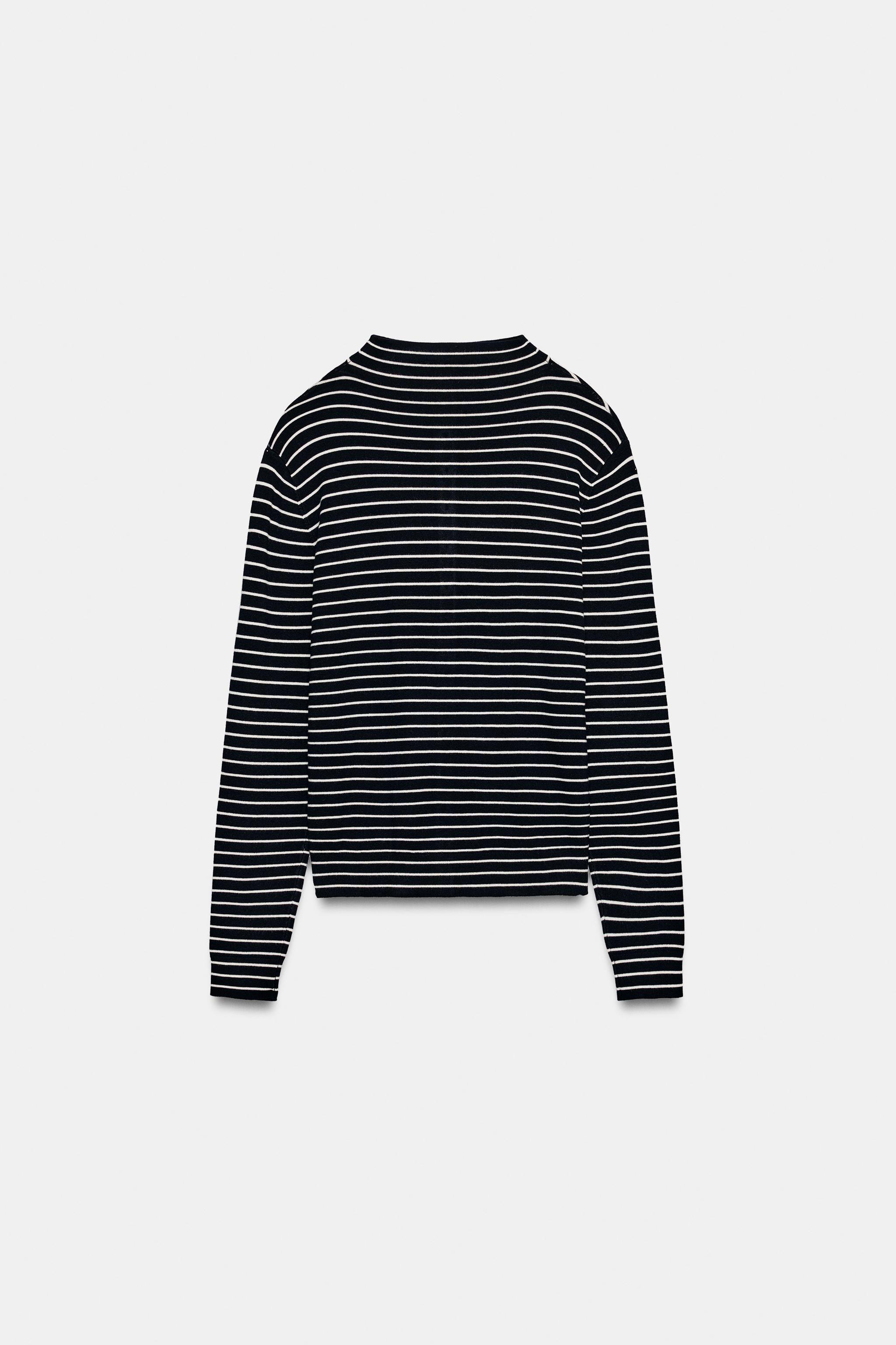 Zara ÇİZGİLİ TRİKO HIRKA görsel 4