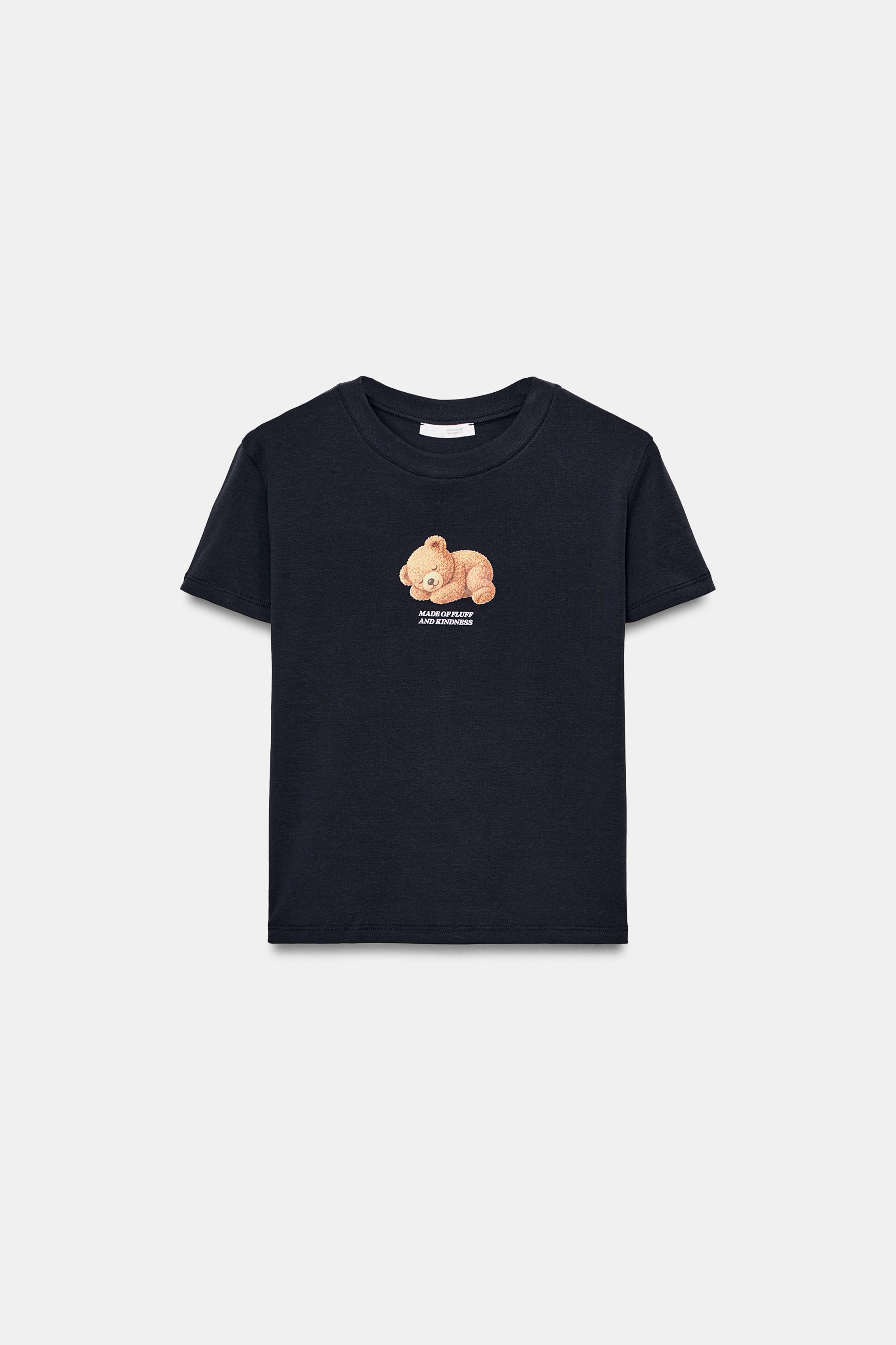 AYICIK BASKILI KISA KOLLU T-SHIRT - Görsel 4