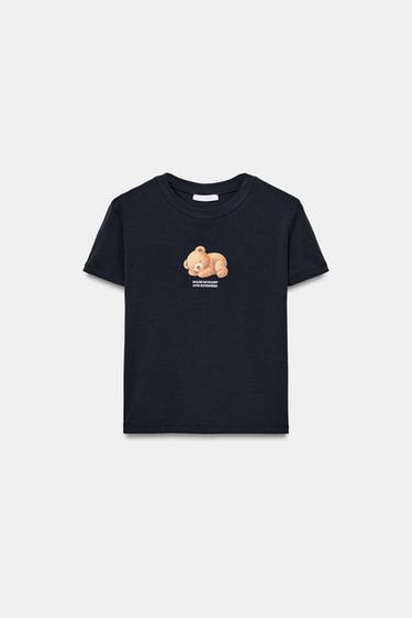 BEAR SHORT SLEEVE T-SHIRT - Dark navy by Zara - Image 3