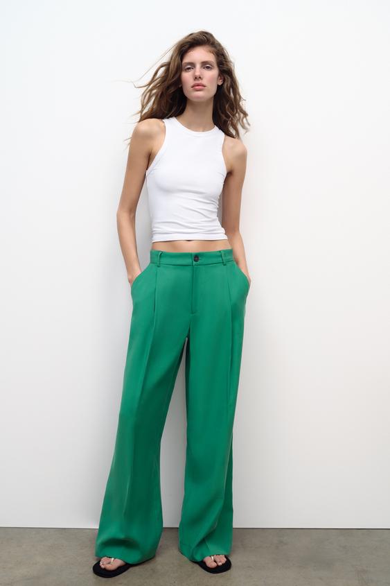 Image 1 of GINGHAM NARROW TROUSERS from Zara  Trousers women, Pants for  women, Fancy attire