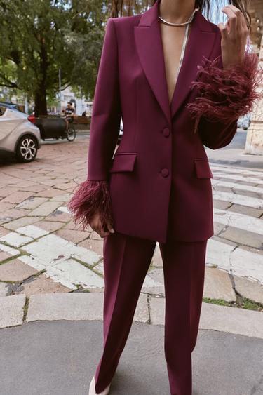 BLAZER PLUMES POIGNET - Noir de Zara - Image 3