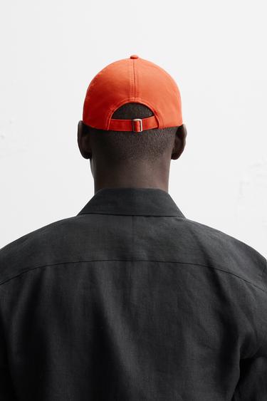 CAP WITH EMBROIDERED SLOGAN - Orange by Zara - Image 2